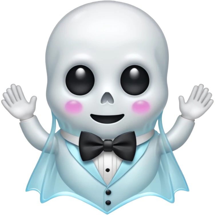 A ghost with a bowtie emoji