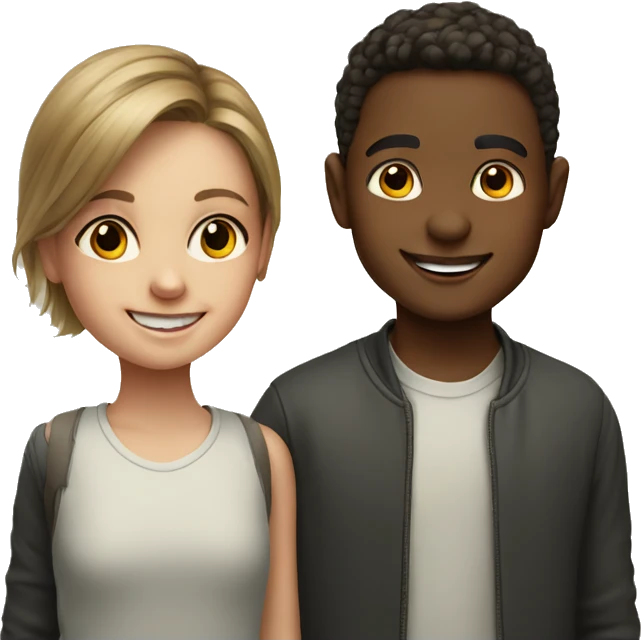 smiling girl and boy portrait emoji