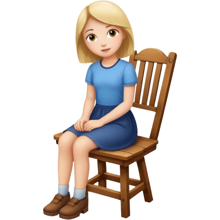 girl sits on chair emoji