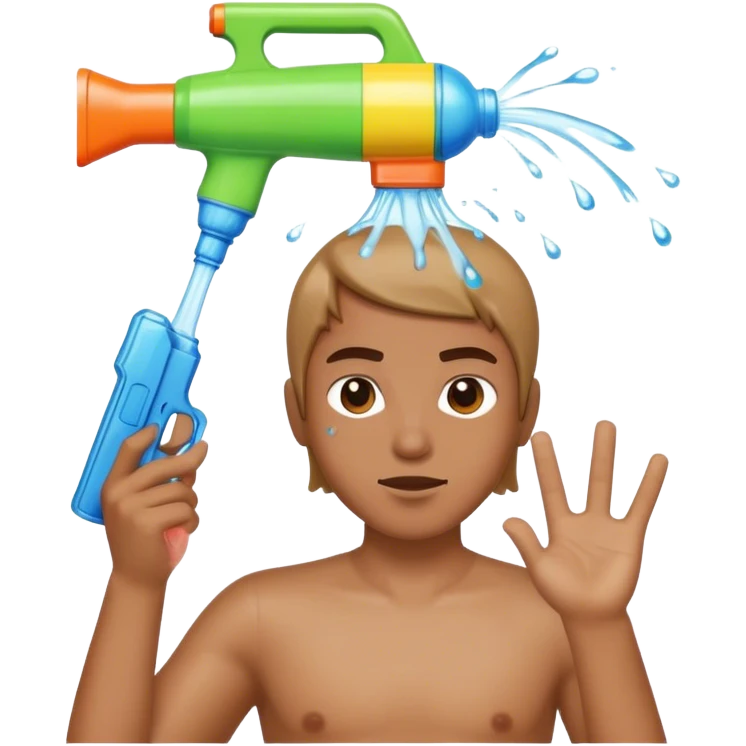 Person with a water gun to their hesd emoji