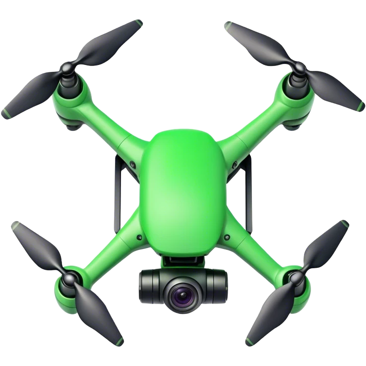 green drone with camera emoji
