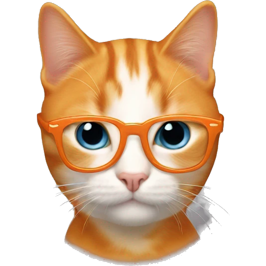 Orange cat being held by blonde man in glasses emoji