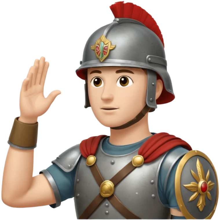 Solider giving a Roman salute viewed from the side emoji