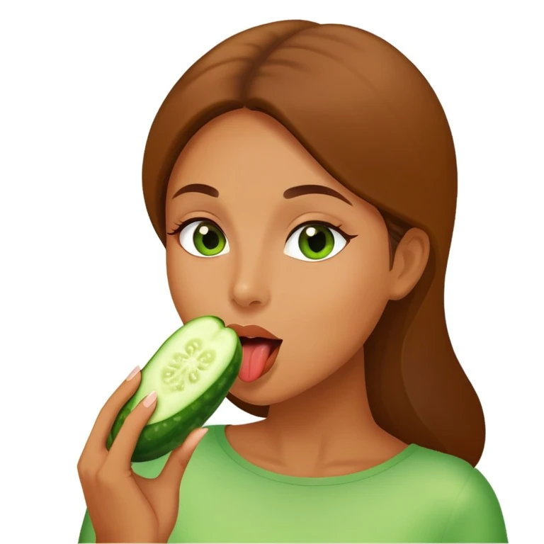 woman licking cucumber  emoji