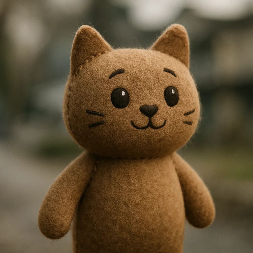a cat, plush portrait style illustration emoji