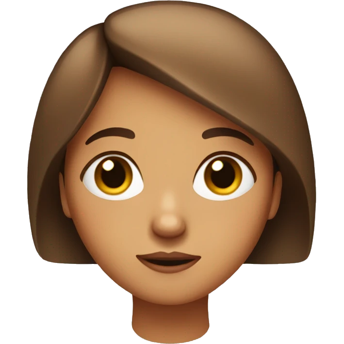 Brown bob haired girl doing side eye emoji