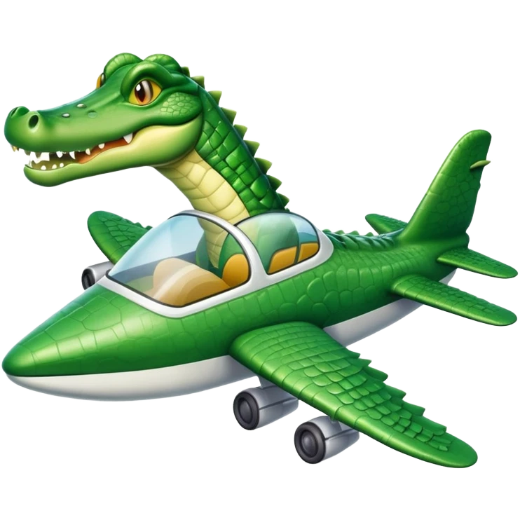 Crocodile flying an airplane emoji