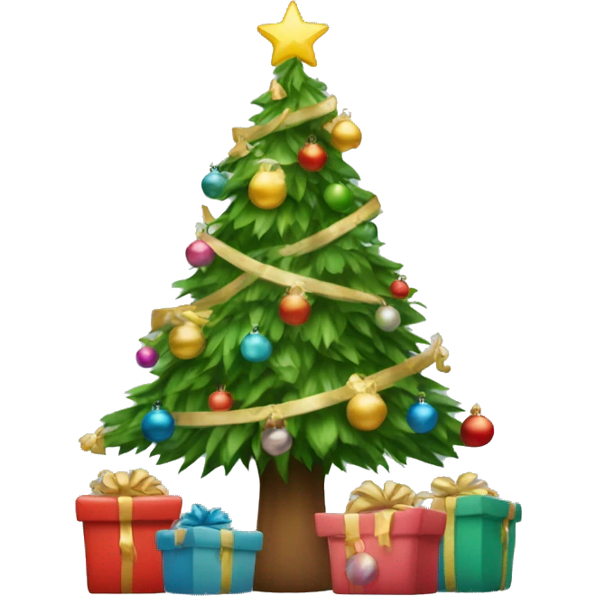 A christmastree with presents emoji