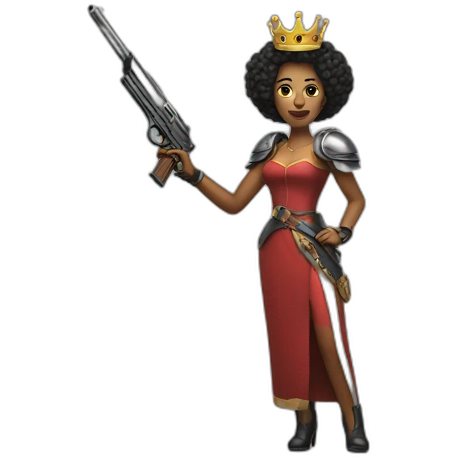 Queen holding a gun emoji