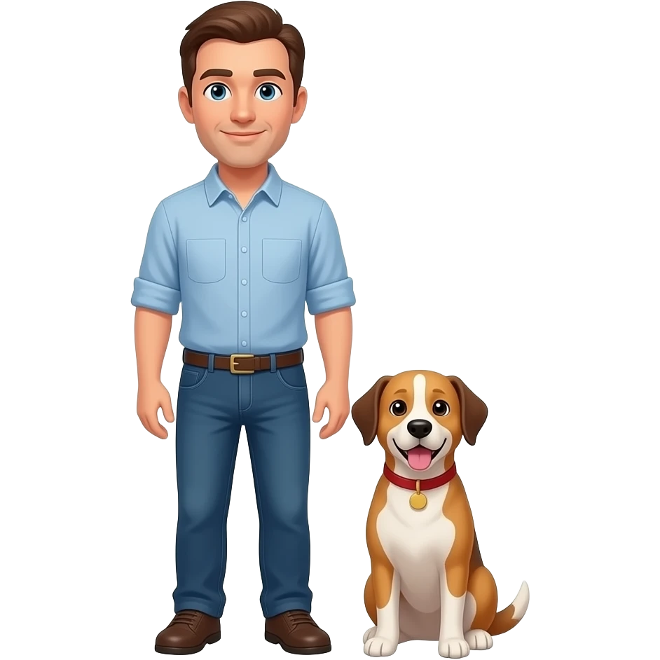 🧍🏼+ 🐕 = homem emoji