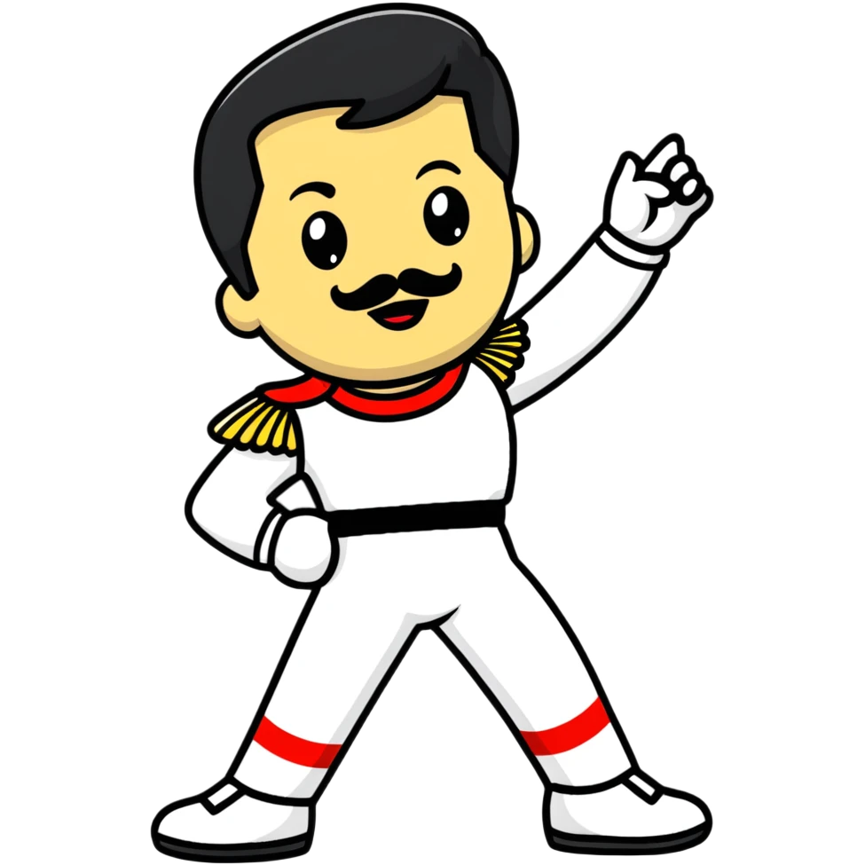 Freddie Mercury in iconic pose emoji