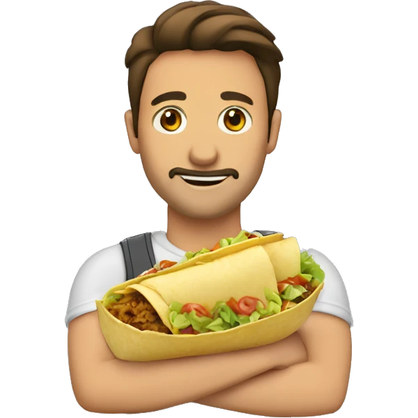Énorme avec un tacos a la main emoji