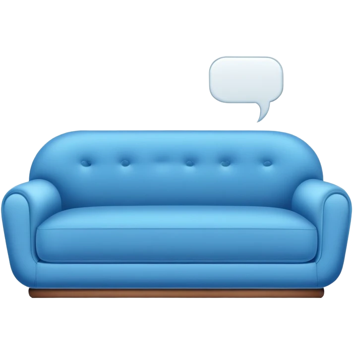 modern sofa with speech bubble emoji