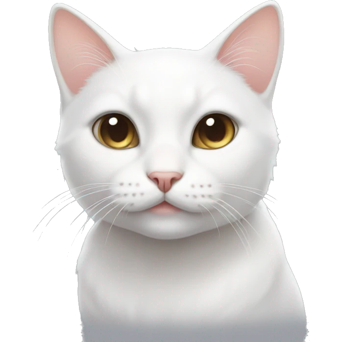 A cute aesthetic white cat emoji