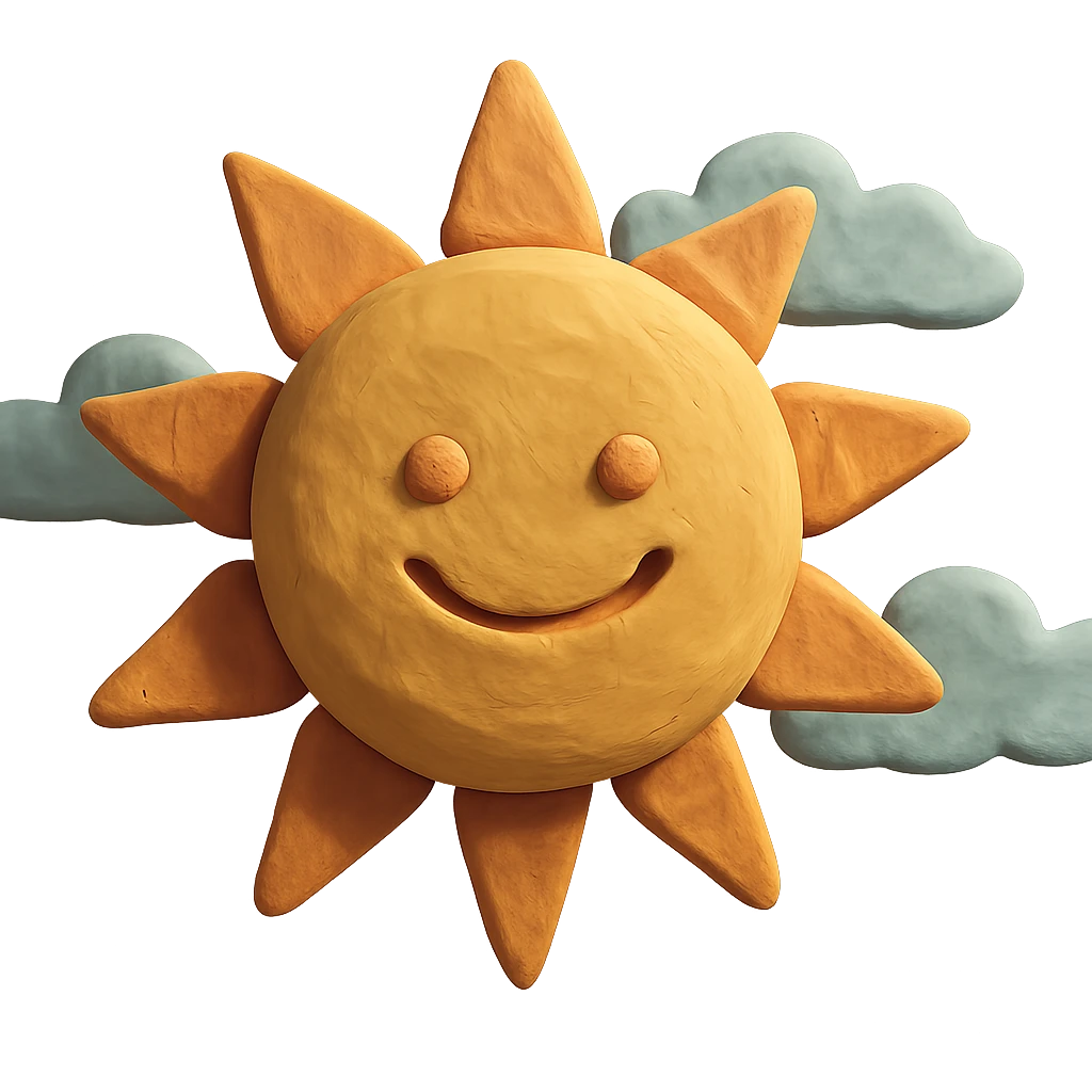 smiling sun claymation style emoji