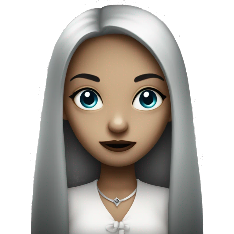 Light shaded girl face vampire but cute  emoji