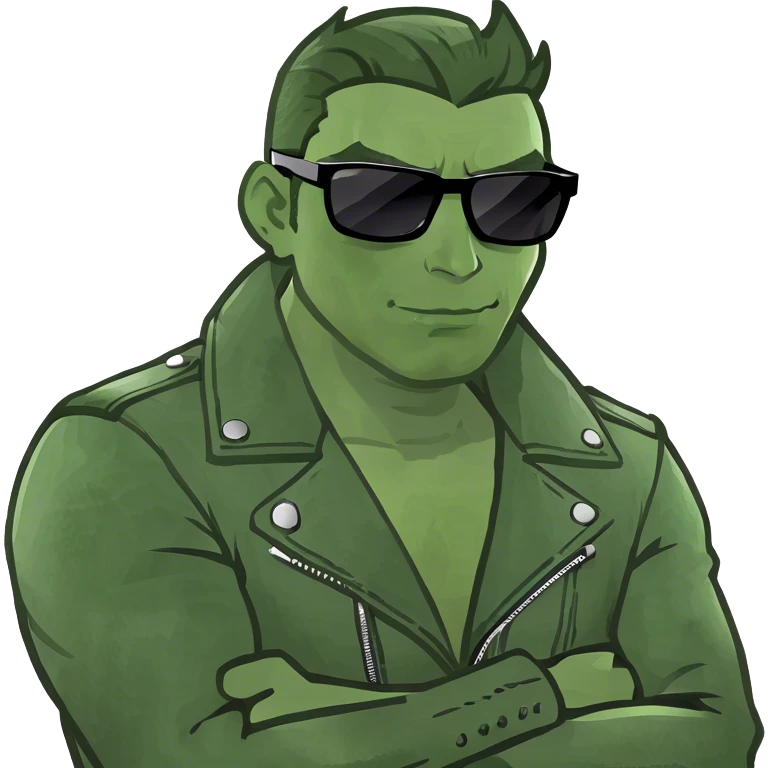 a men with crossed arms holding his neck aggressive  emoji