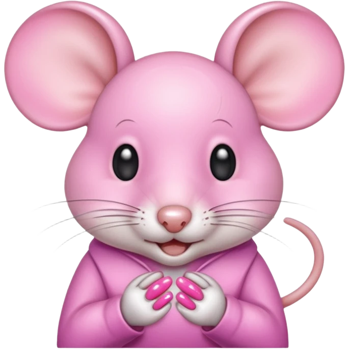 A mouse with a manicure emoji
