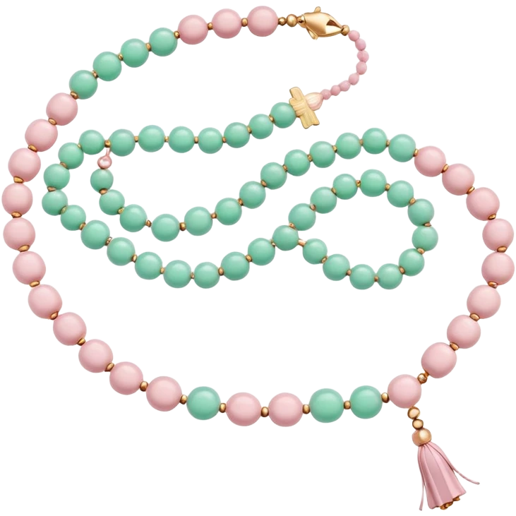 Islamic Prayer beads soft pink and mint emoji