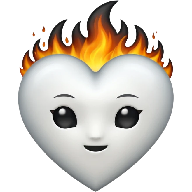 ❤️‍🔥 .. make the red heart white and flame to black emoji