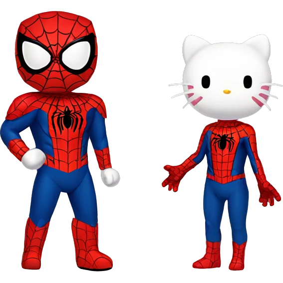 Hello kitty y Spiderman emoji