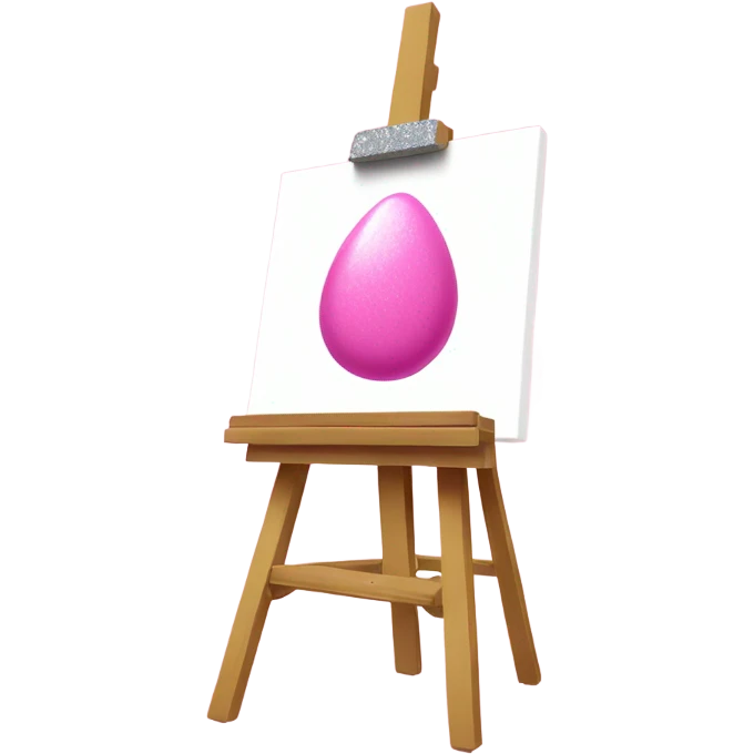 Pink paint easel with glitter  emoji