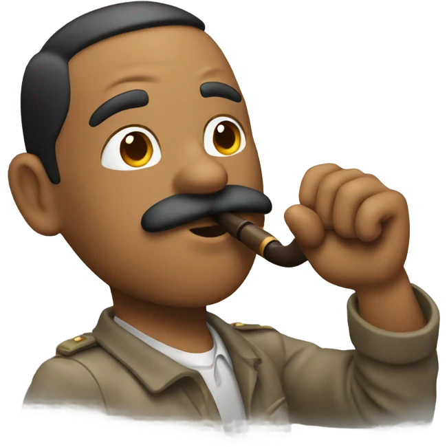 Guy saluting with a pipe in his mouth emoji