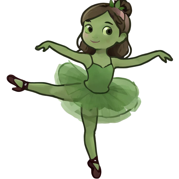 Ballerina with long brown hair emoji