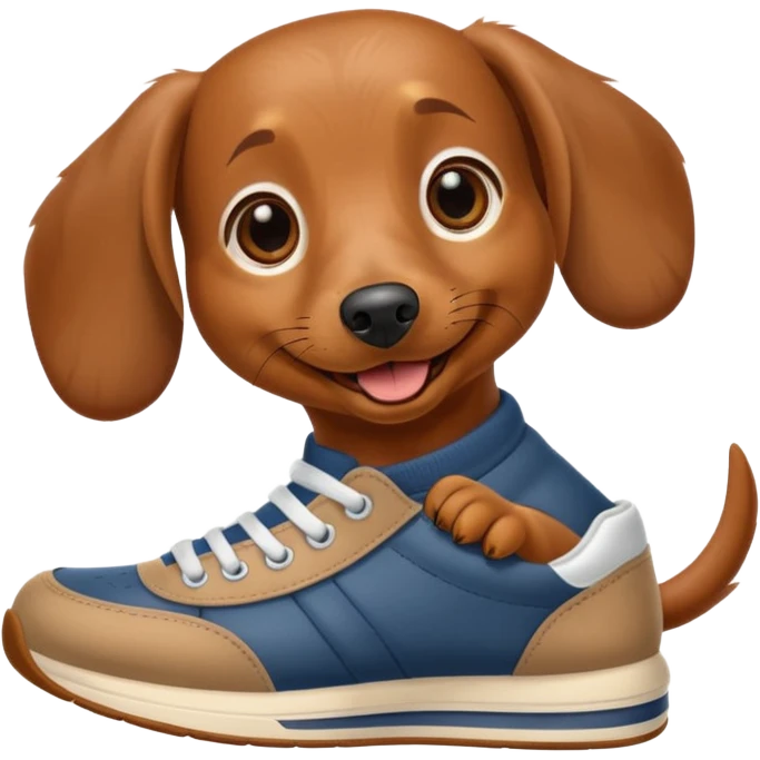 Dachshund wearing sneakers emoji