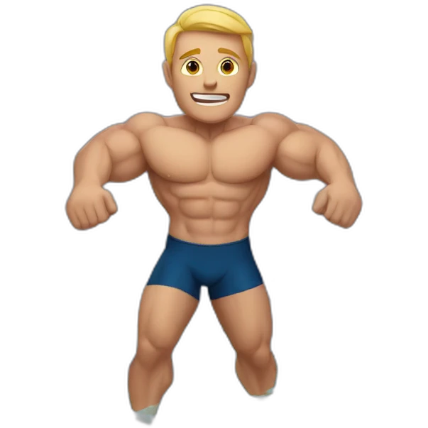 Swimming muscly man emoji