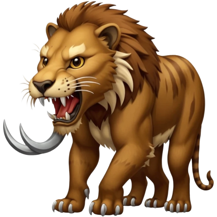 saber-toothed Smilodon, with long teeth emoji
