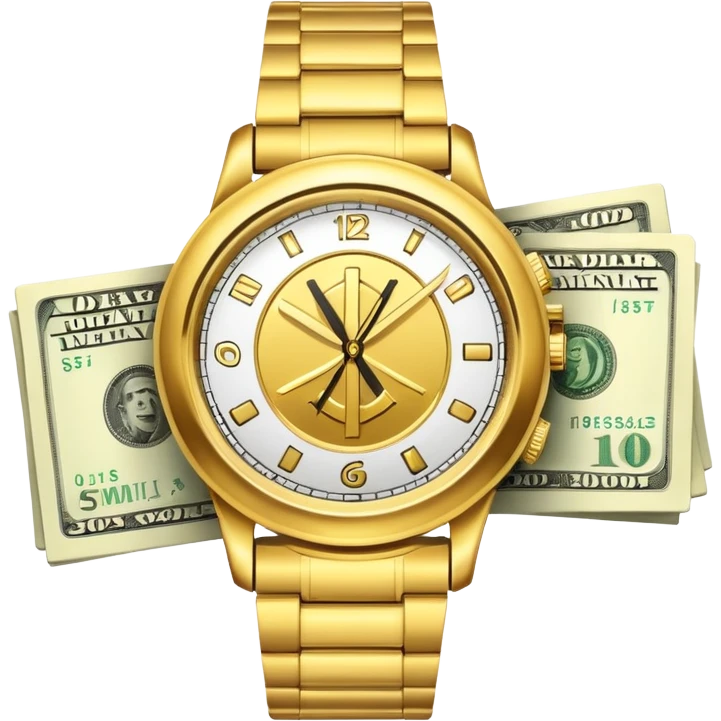 reloj con dolares emoji