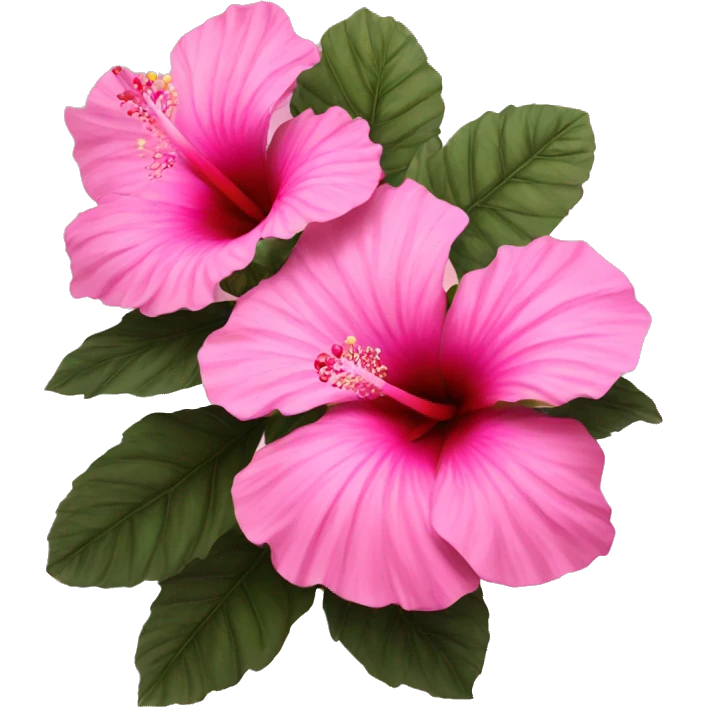 Pink hibiscus realistic emoji