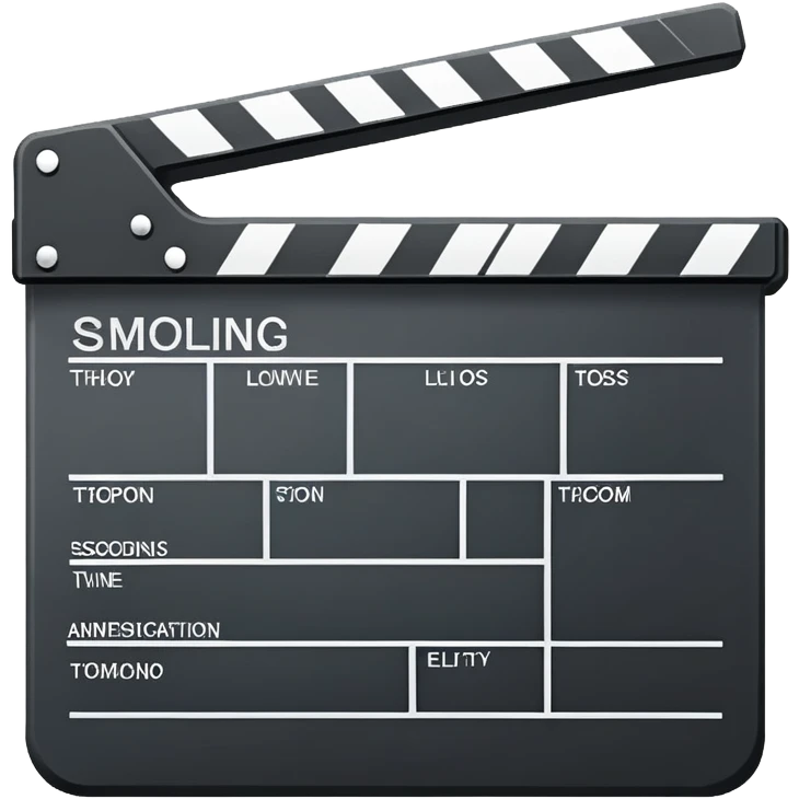 side view of film slate outline, just essential black lines, no color or fill emoji