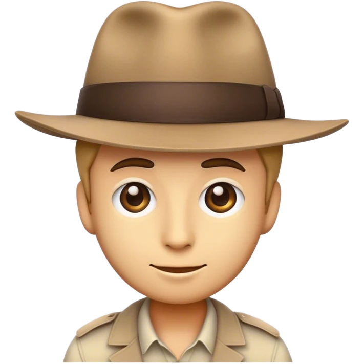 emoji wearing fedora, looking back emoji