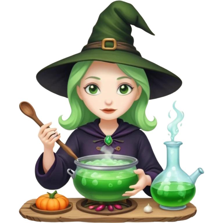 green witch cooking potion emoji