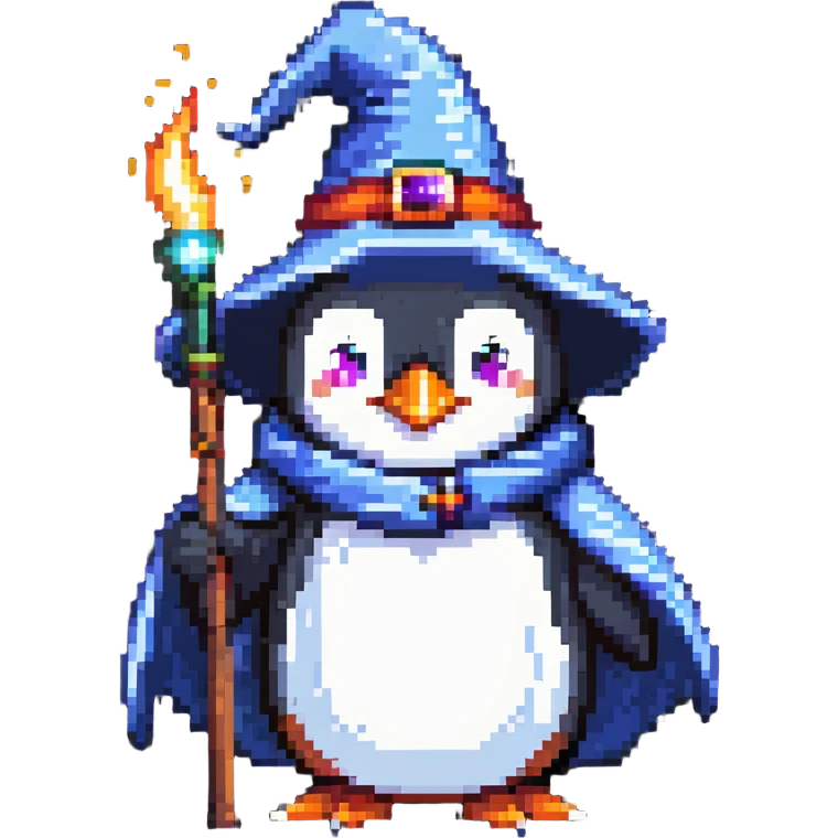 penguin wizard casting spell emoji