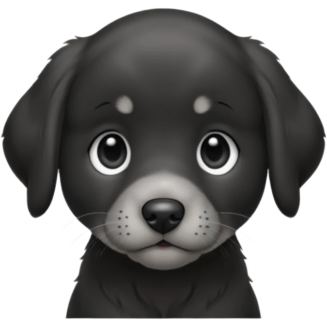 headshot black and grey retriever puppy  emoji