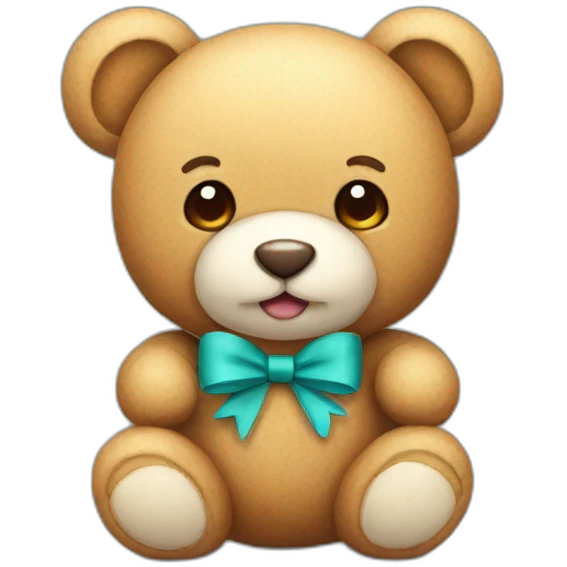 A cute teddy with bow emoji