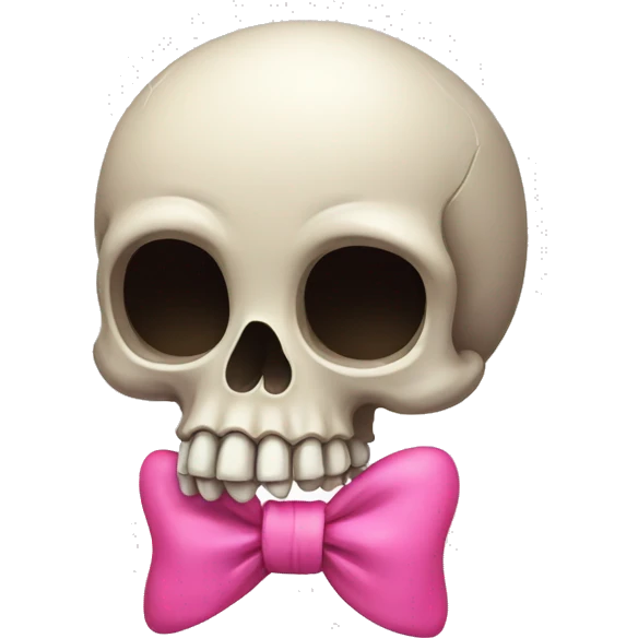 Skull with a pink bow emoji