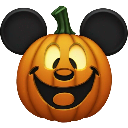 jack-o-lantern shaped like Mickey Mouse  emoji
