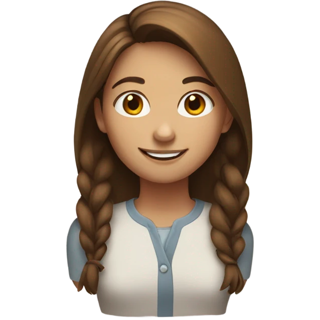 smiling girl with brown hair emoji