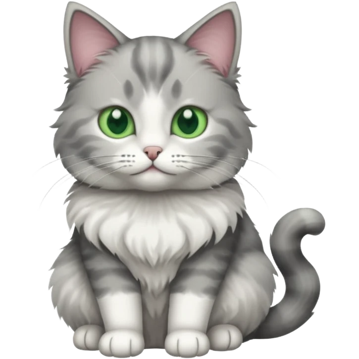 a grey and white cat emoji