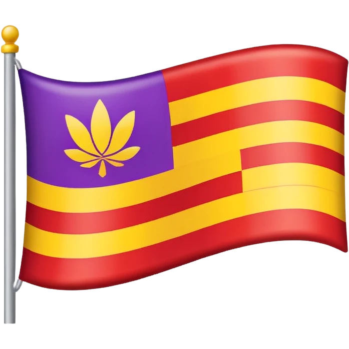 Bandera con tres franjas, la de arriba roja, la del medio amarilla y la de abajo morada emoji