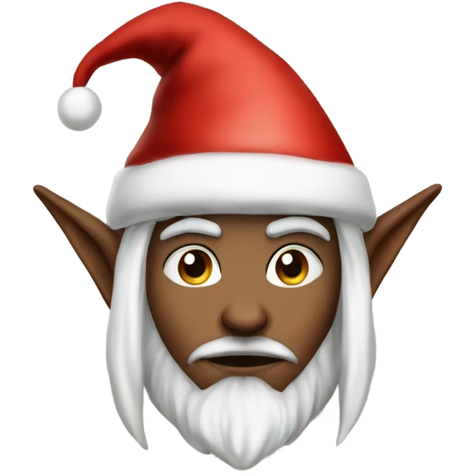 rogue male elf fantasy wearing santa hat emoji