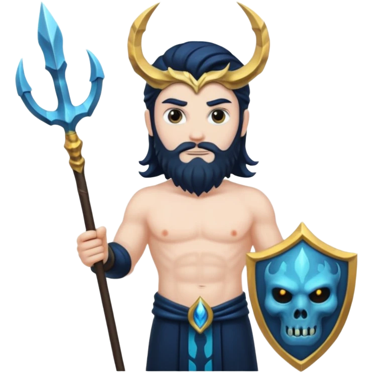 evil with Poseidon trident emoji