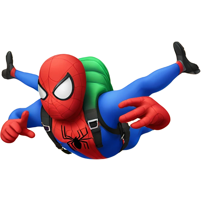 Overweight spider man skydiving emoji