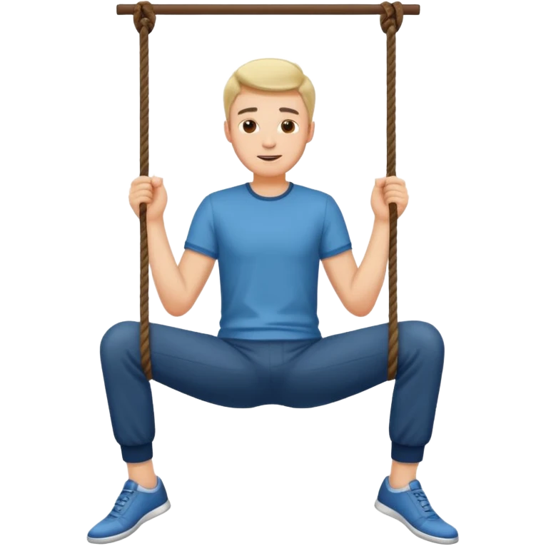A guy swinging his legs with his hands on his chin emoji