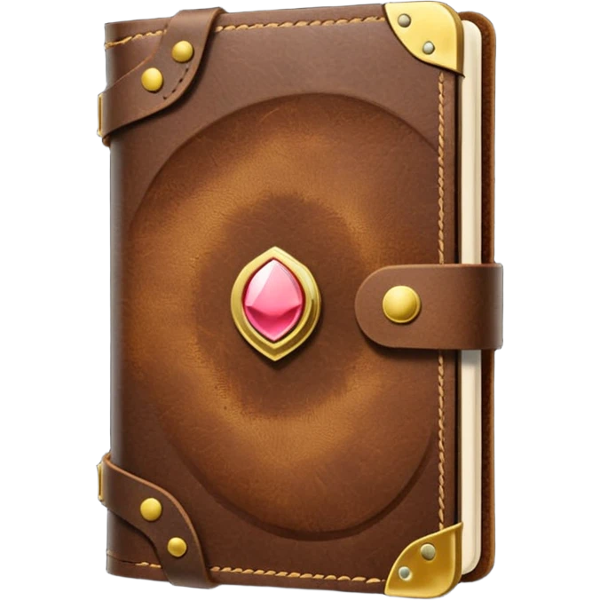 dark brown leather travelers journal emoji