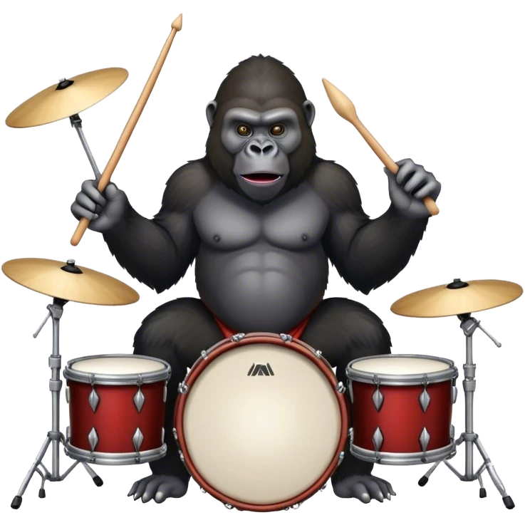 Gorilla playing drums  emoji